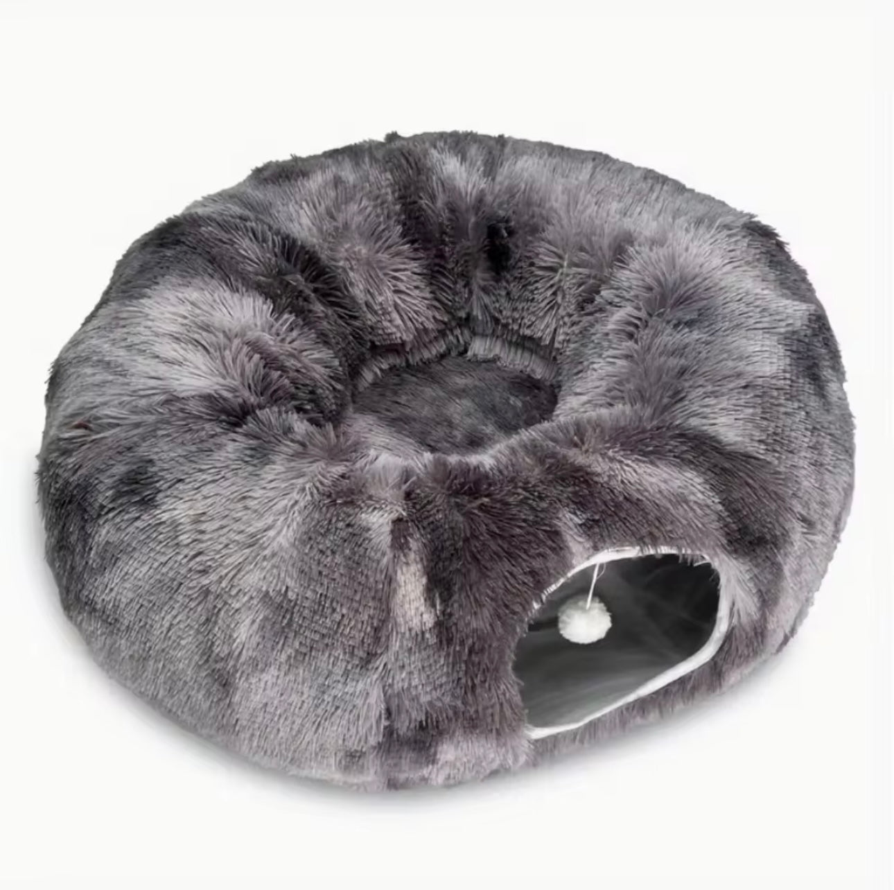 Zoomies-ZipUp Donut Cat Bed with Tunnel